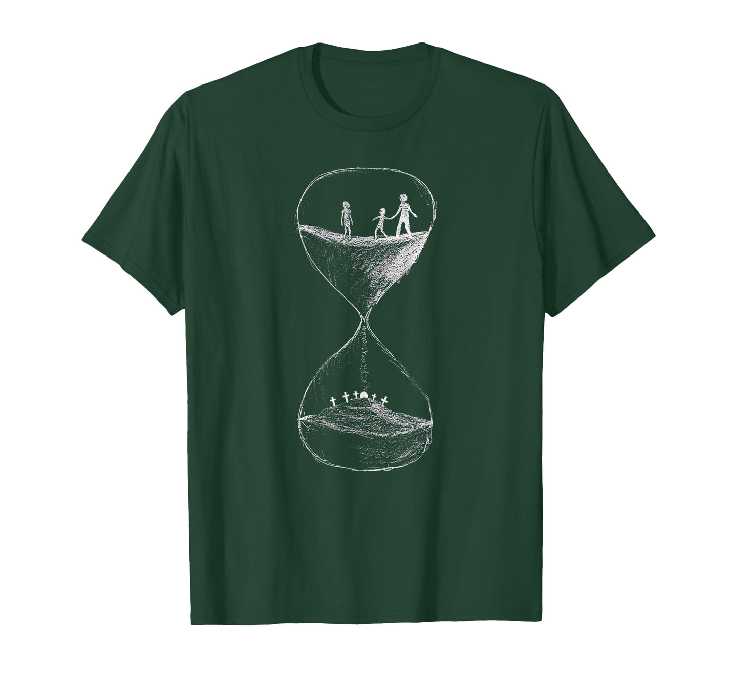 Time Hourglass Life Death Cycle Cemetery Alt Goth Aesthetic T-Shirt