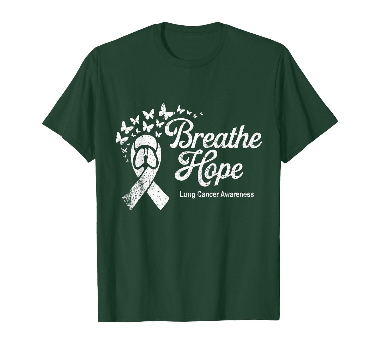 Breathe Hope Lung Cancer Awareness November White Ribbon T-Shirt