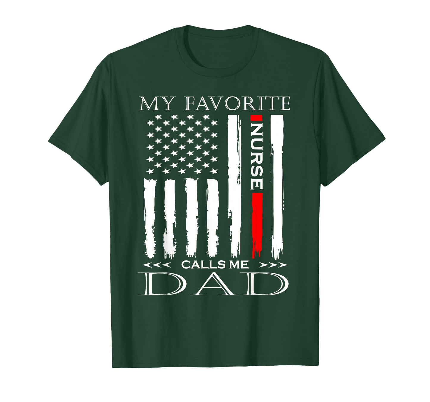 Vintage USA Flag Fathers Day Dad Gift from Daughter Nurse Women Men T-Shirt