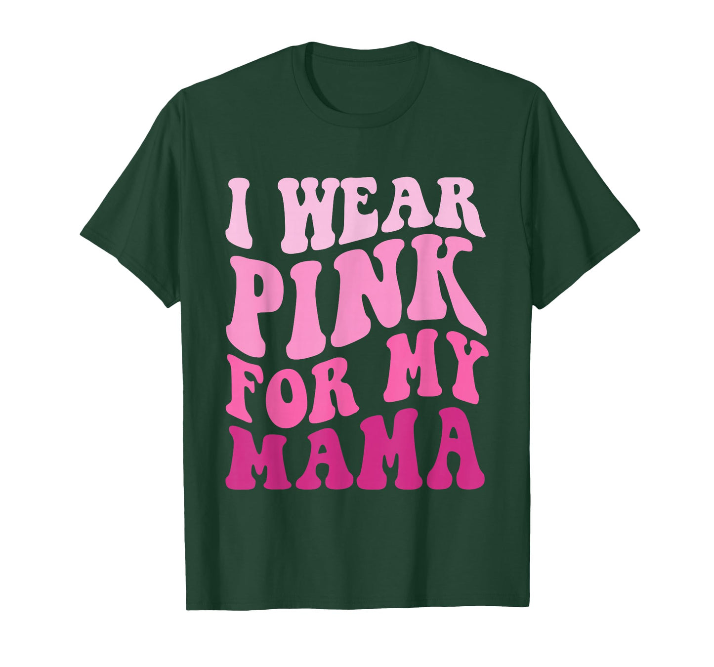I Wear Pink for my Mama Groovy Breast Cancer Women Kid Youth T-Shirt
