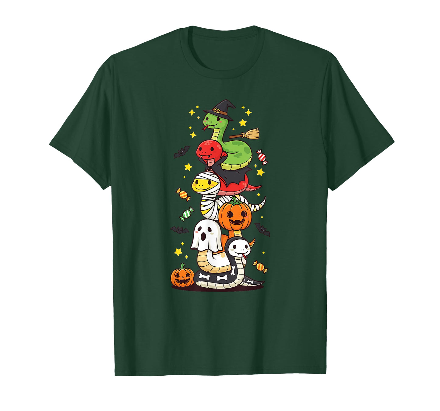 Funny Snake Witch Vampire Ghost Halloween Kids Mens Womens T-Shirt