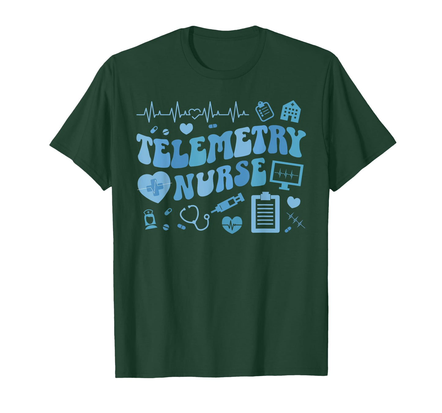 Telemetry Nurse Groovy Telemetry Unit Telemetry Nursing T-Shirt