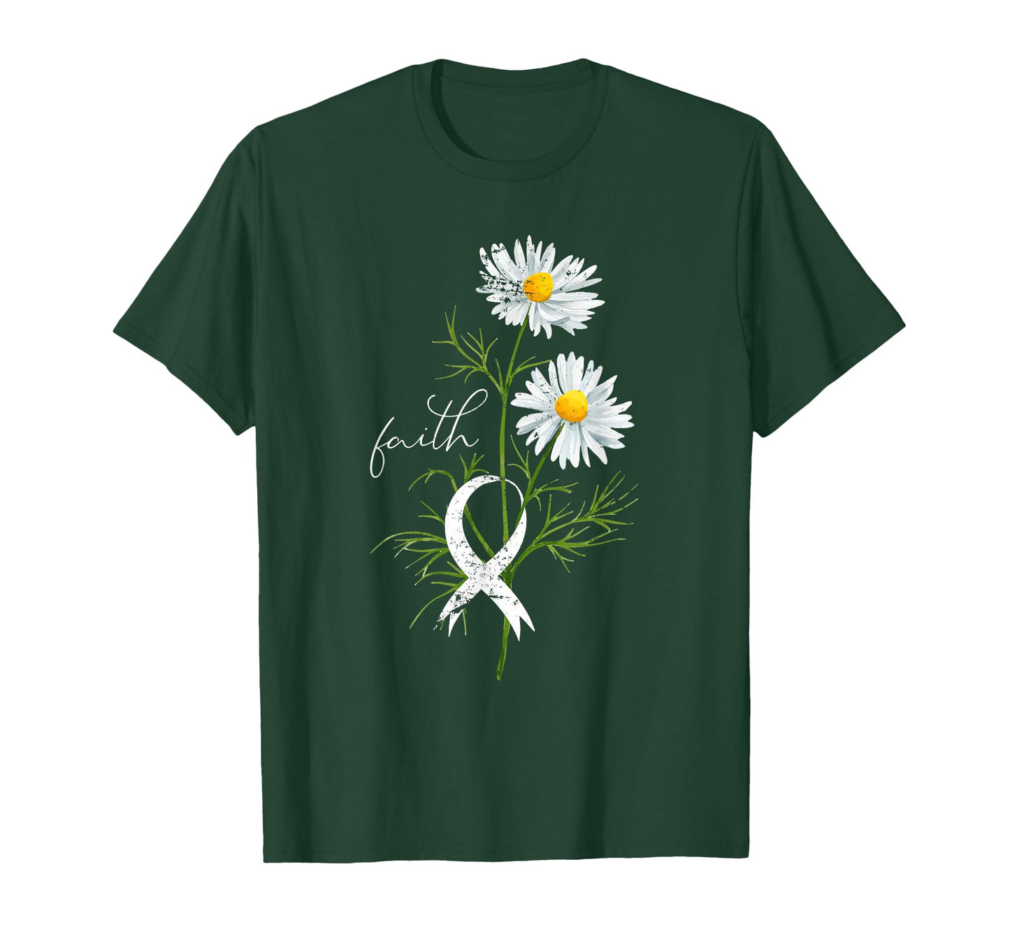 Lung Cancer Fight Support White Ribbon Gift Lung Cancer T-Shirt