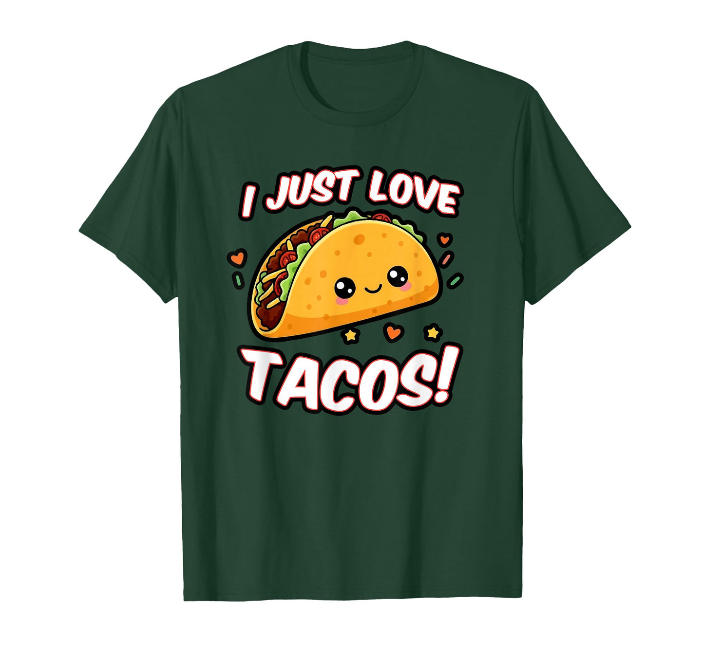 I Love Tacos, Cute Taco Fan Mexican Food Graphic T-Shirt