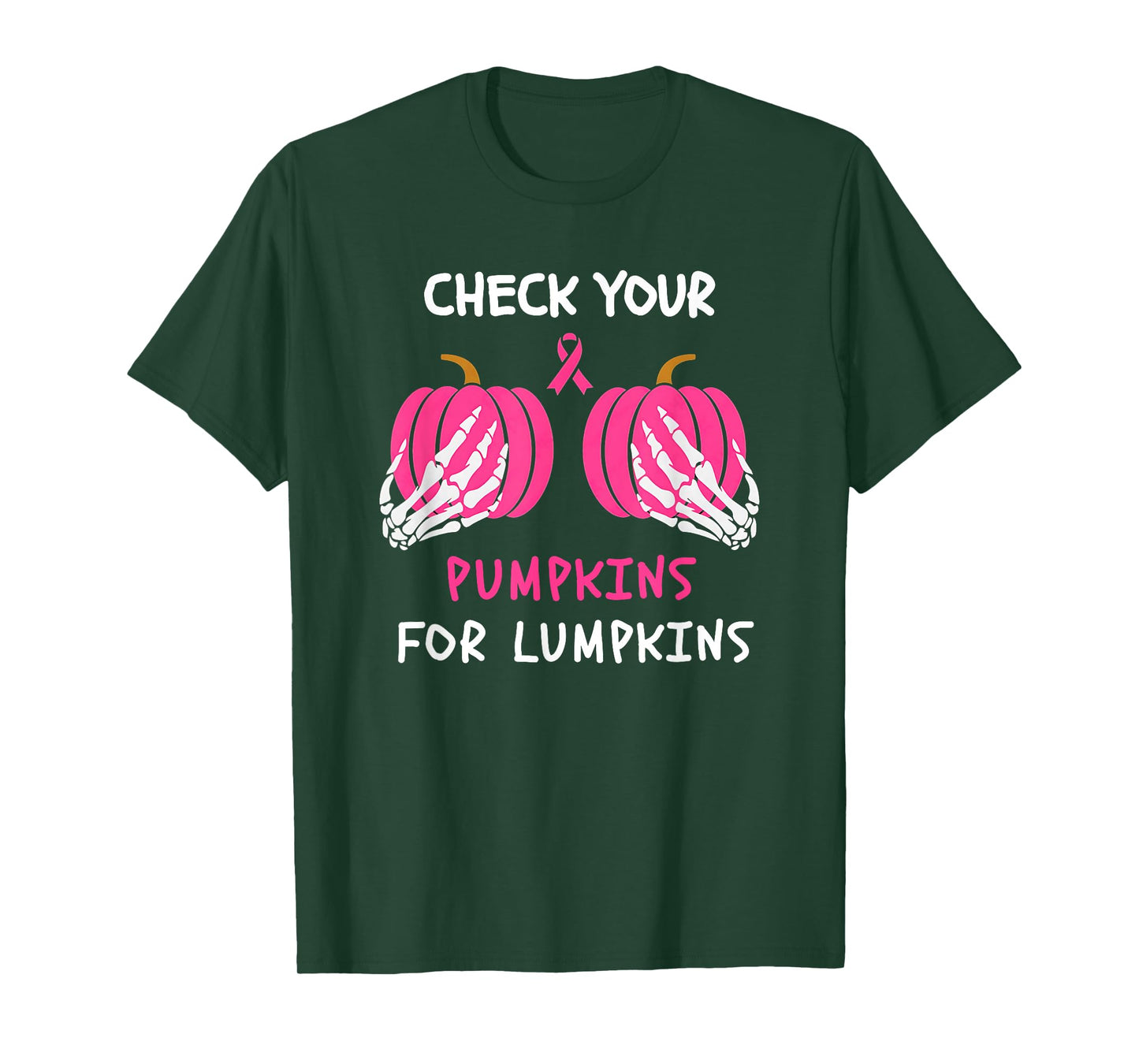 Funny Breast Cancer Halloween Pumpkins Lumpkin Pink October T-Shirt