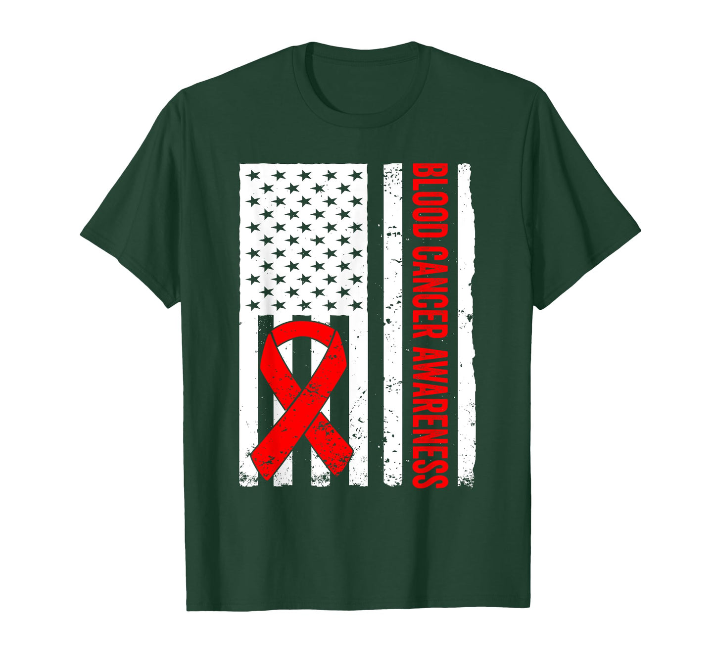 Blood Cancer US Flag Blood Cancer Awareness T-Shirt