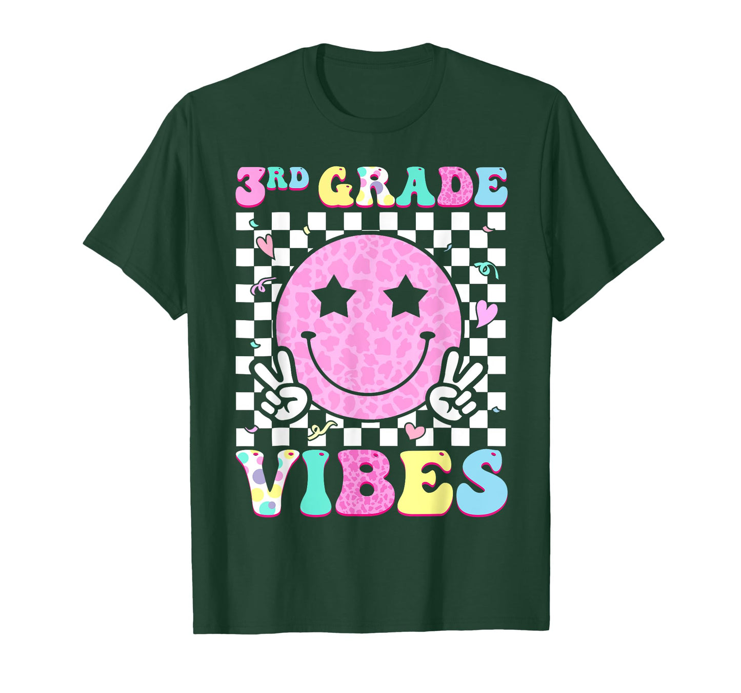 3rd Grade Vibes Groovy Back to School Third Grade Girls Kids T-Shirt