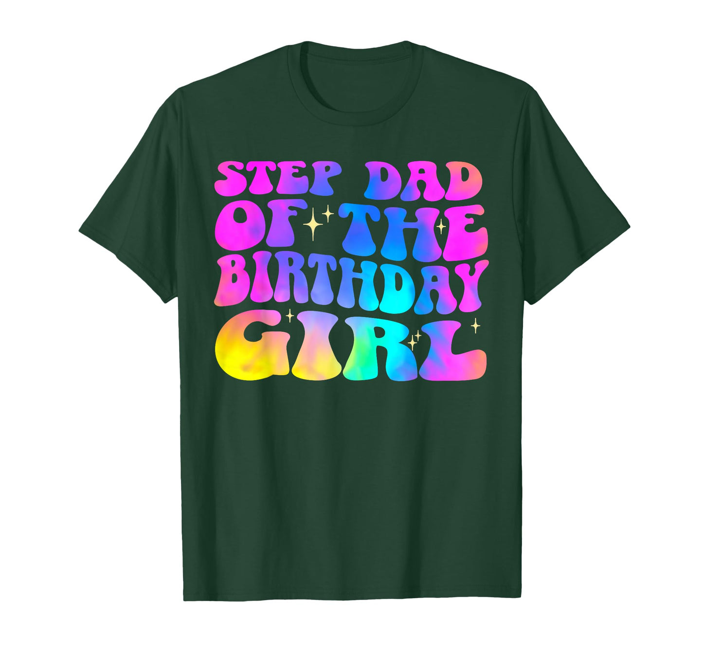 Step Dad of the Birthday Girl Party Girls Groovy Retro T-Shirt