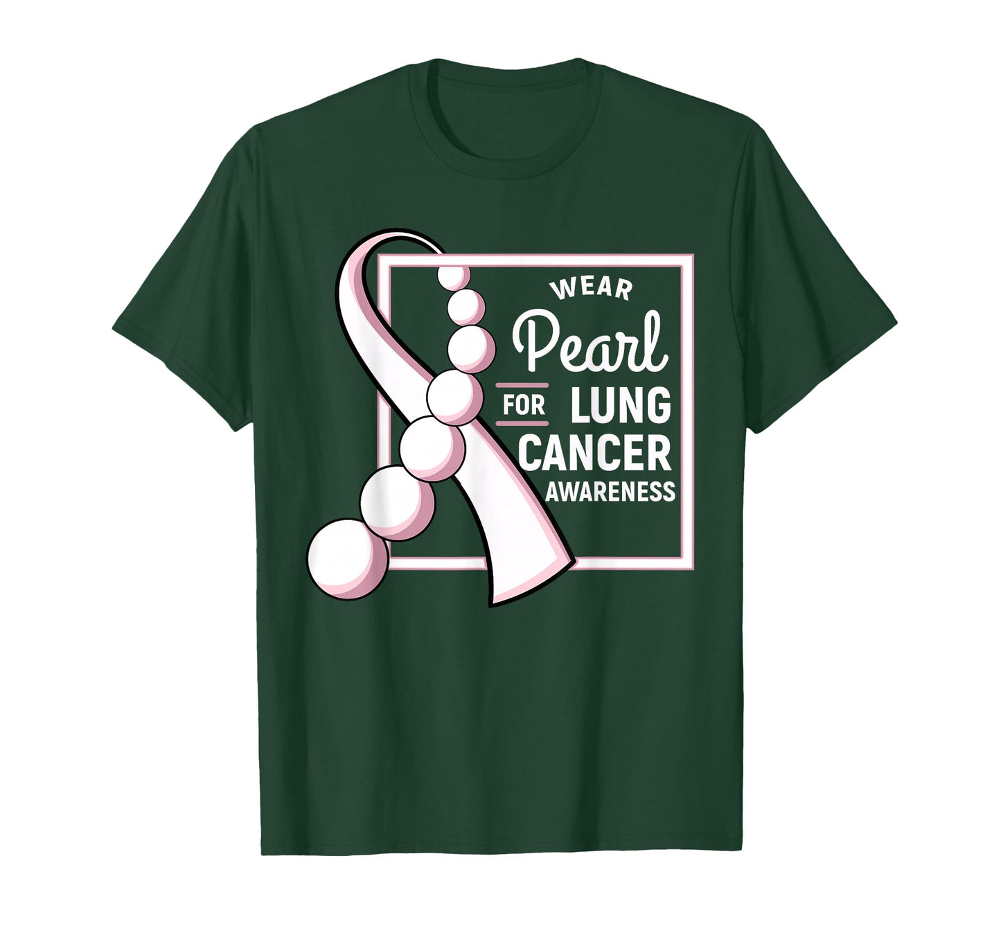 Cute Lung Cancer Awareness Tees Unisex Adult Lung Cancer Awareness T-Shirt Black Pearl Ribbon Chemo Gift T-Shirt Small Classic Fit Short Sleeve