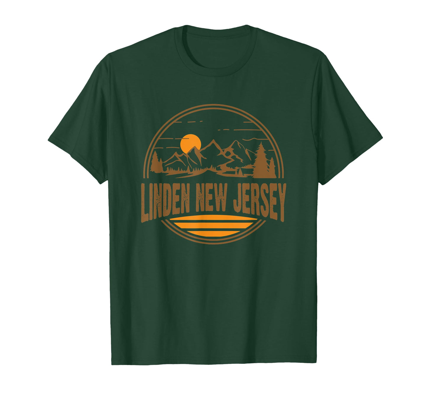 Vintage Linden, New Jersey Mountain Hiking Souvenir Print T-Shirt