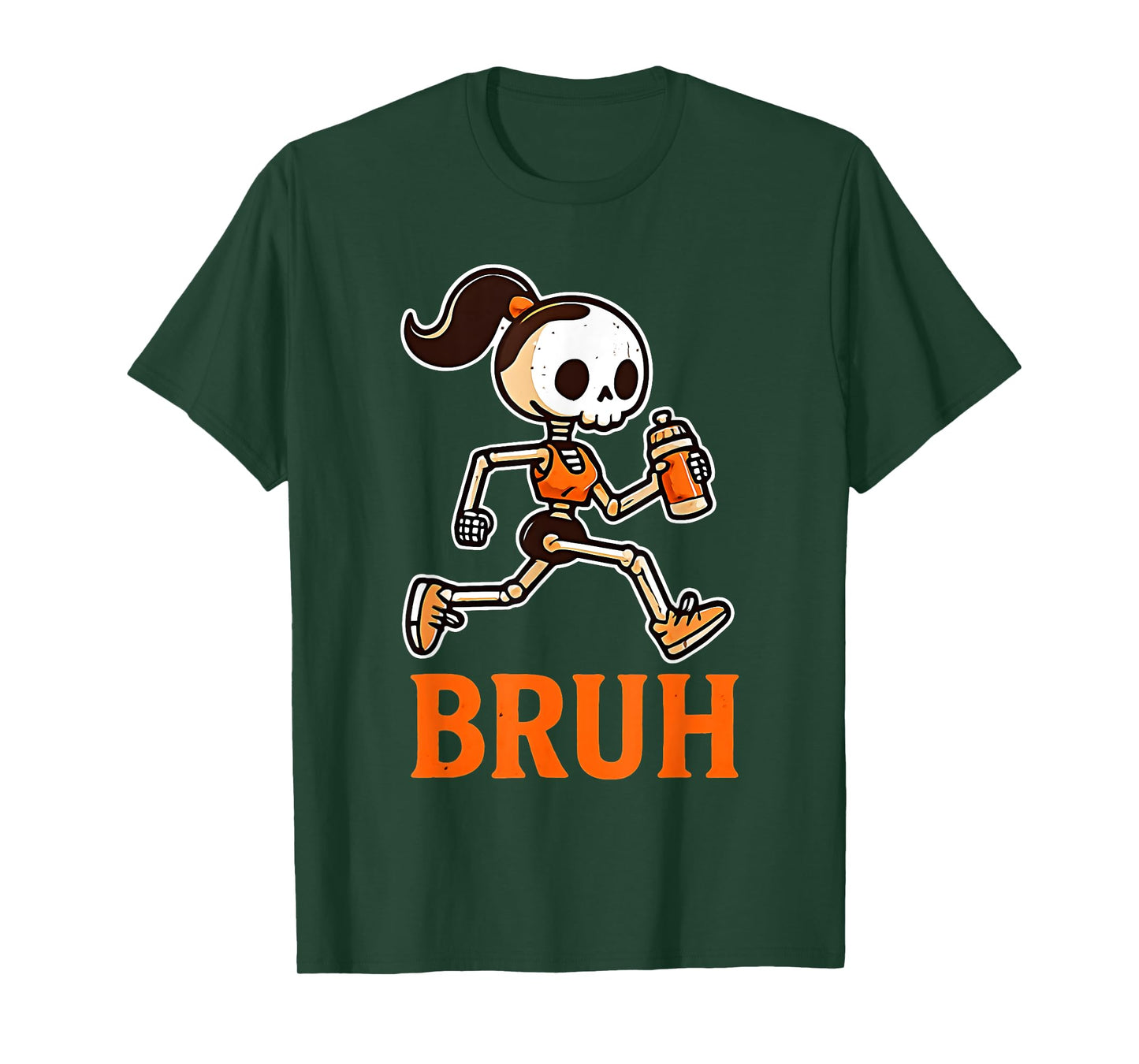 Bruh Running Skeleton Halloween Costume Spooky Runners Lover T-Shirt