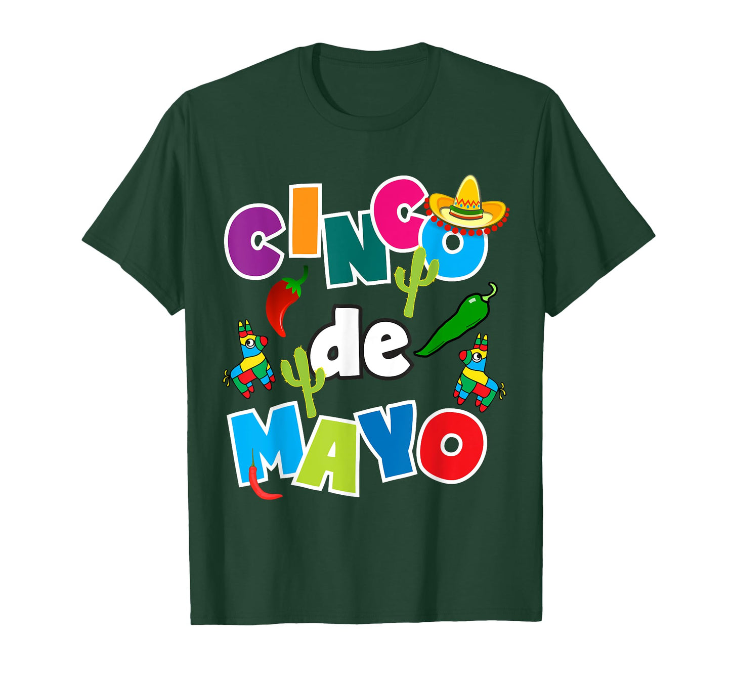 Cinco De Mayo Shirt For Kids Men Women Pinata Sombrero Fun T-Shirt