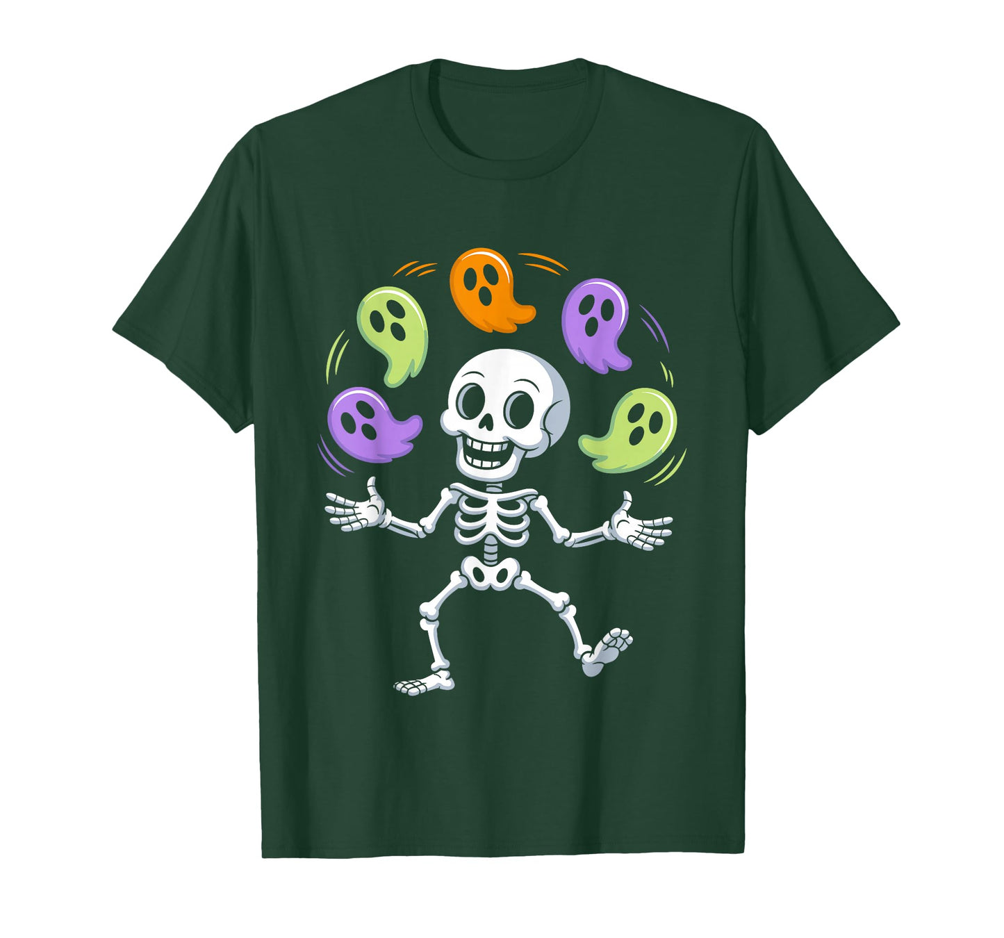 Funny Skeleton Juggling Ghosts Halloween T-Shirt