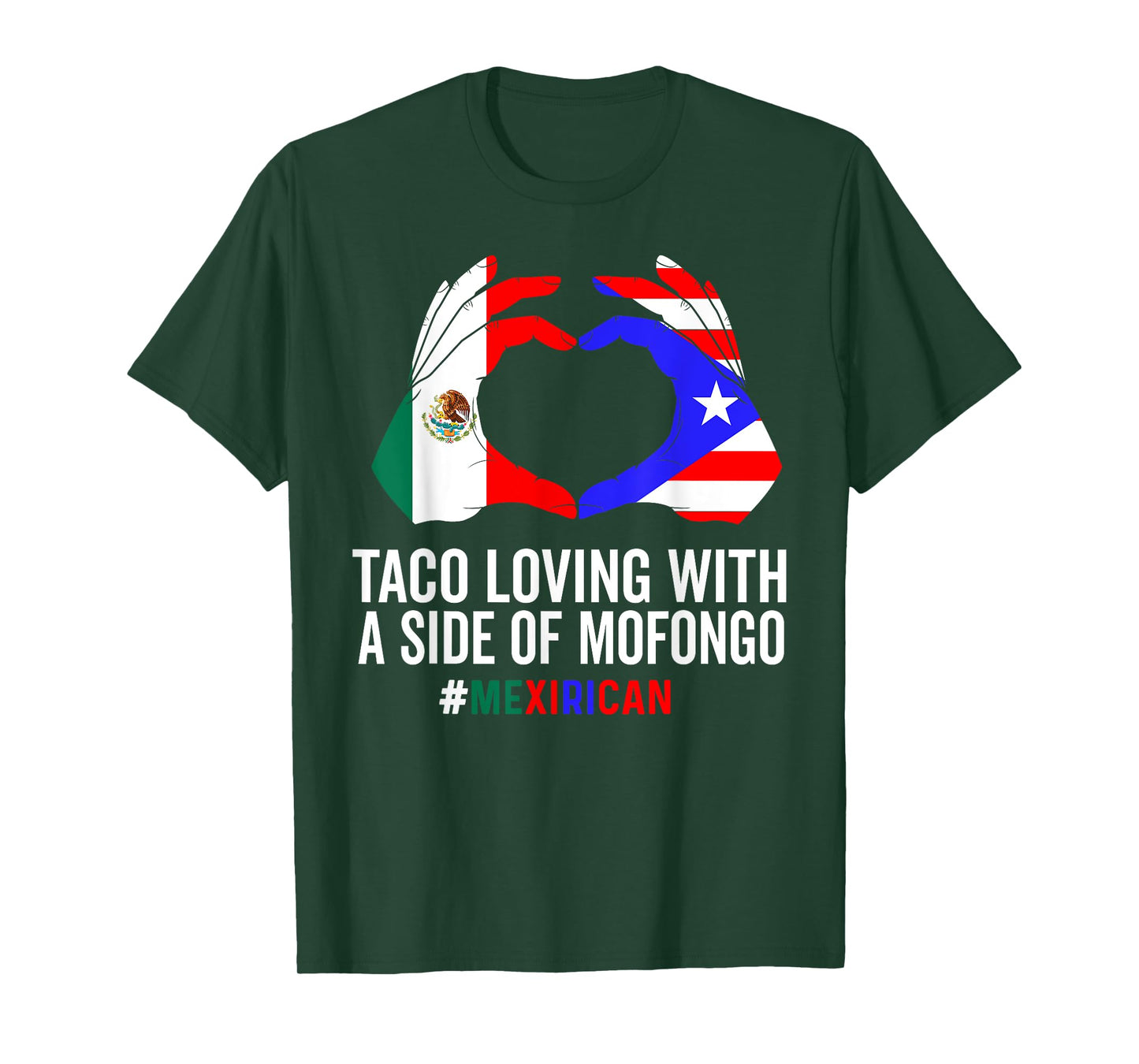 Half Mexican Half Puerto Rican Flag Mexirican Heritage Roots T-Shirt