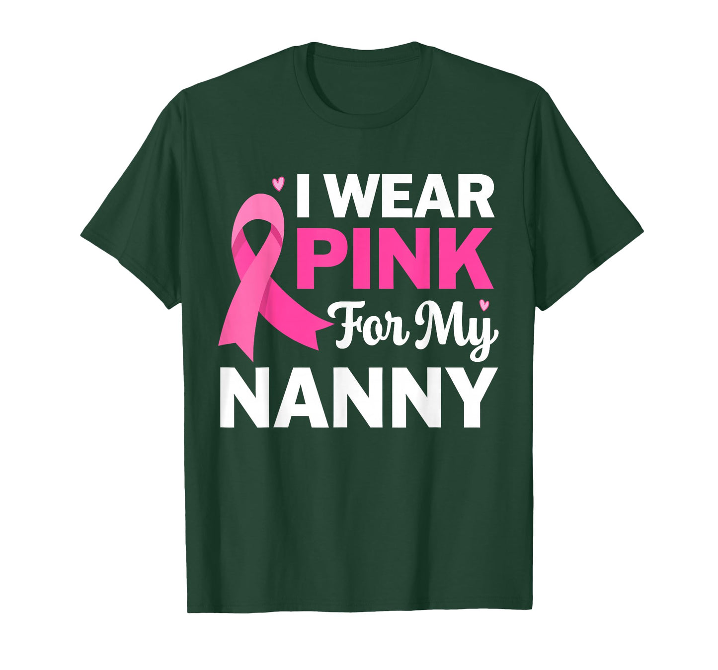 I Wear Pink For My Nanny Grandma Breast Cancer Awareness Kid T-Shirt