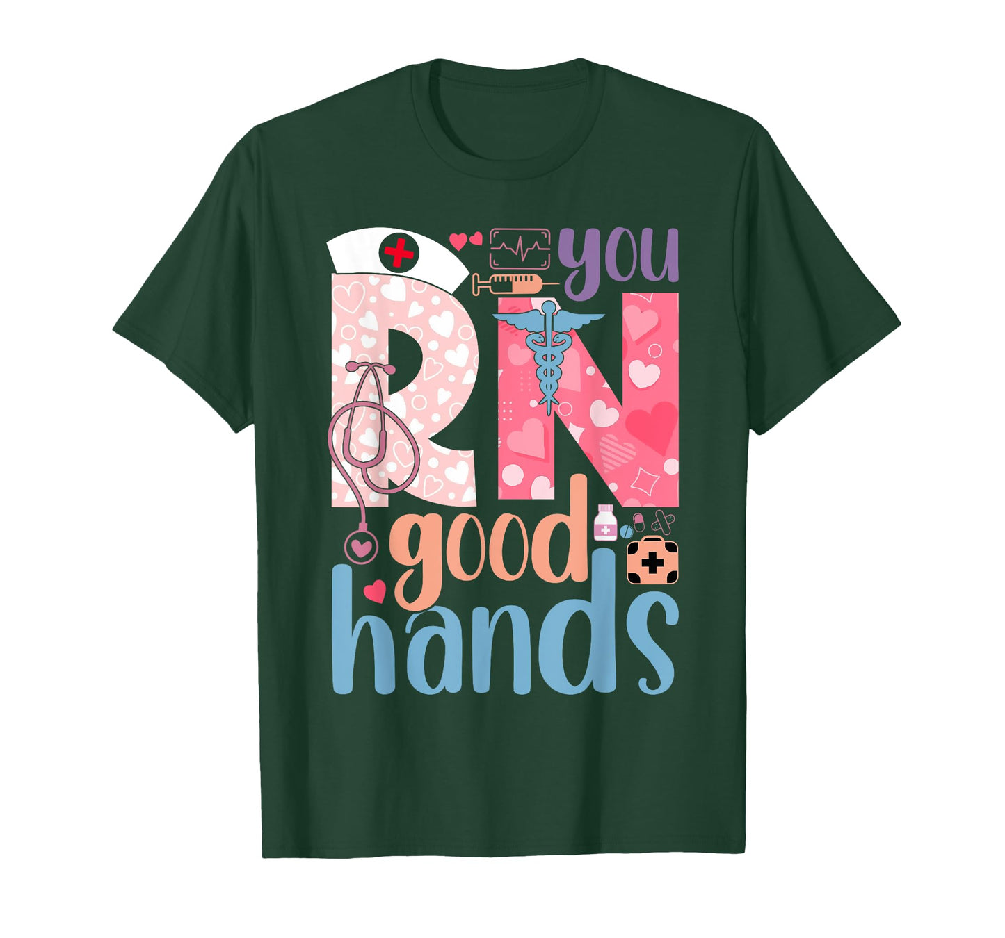 You RN Good Hands Cute Nurse Nursing Student Graduation T-Shirt