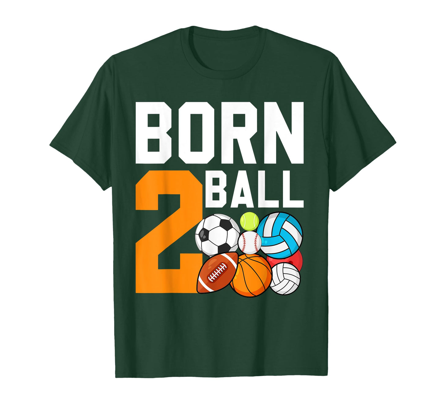 Born 2nd Ball Birthday Sport Ball Theme 2 Year Old Kids T-Shirt