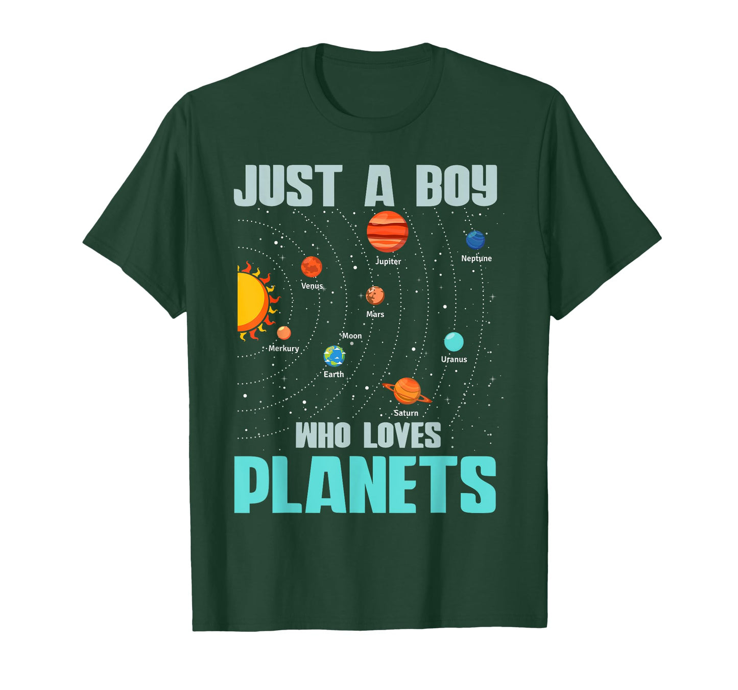 Just A Boy Who Loves Planets Solar System Kids Space Science T-Shirt