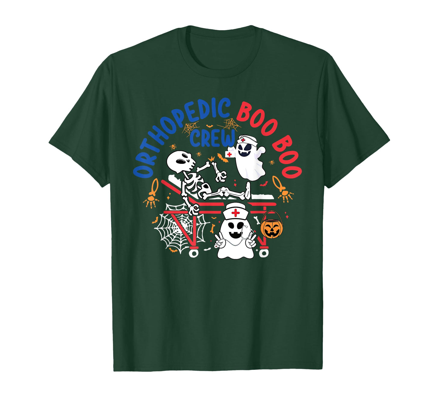 Orthopedic Boo Crew Skeleton Ghost Ortho Nurse Halloween T-Shirt