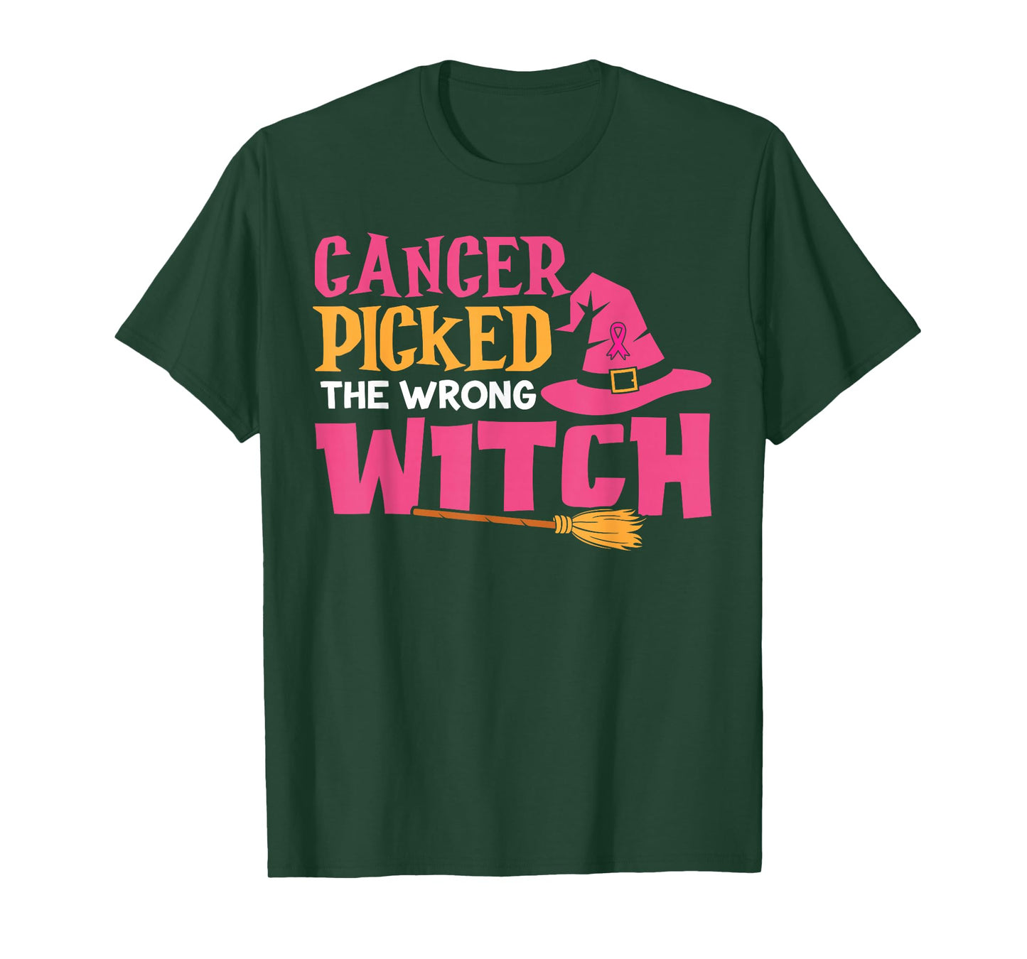 Cancer Picked the Wrong Witch Breast Cancer Awareness T-Shirt