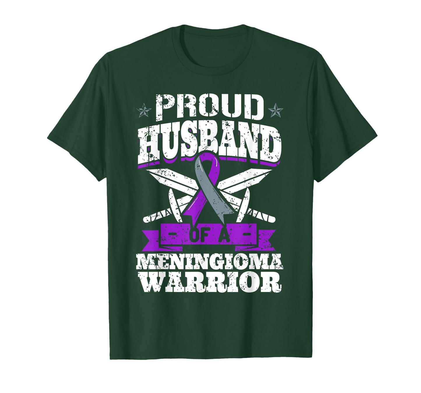 Proud Husband Of A Meningioma Warrior Tumor Awareness Ribbon T-Shirt