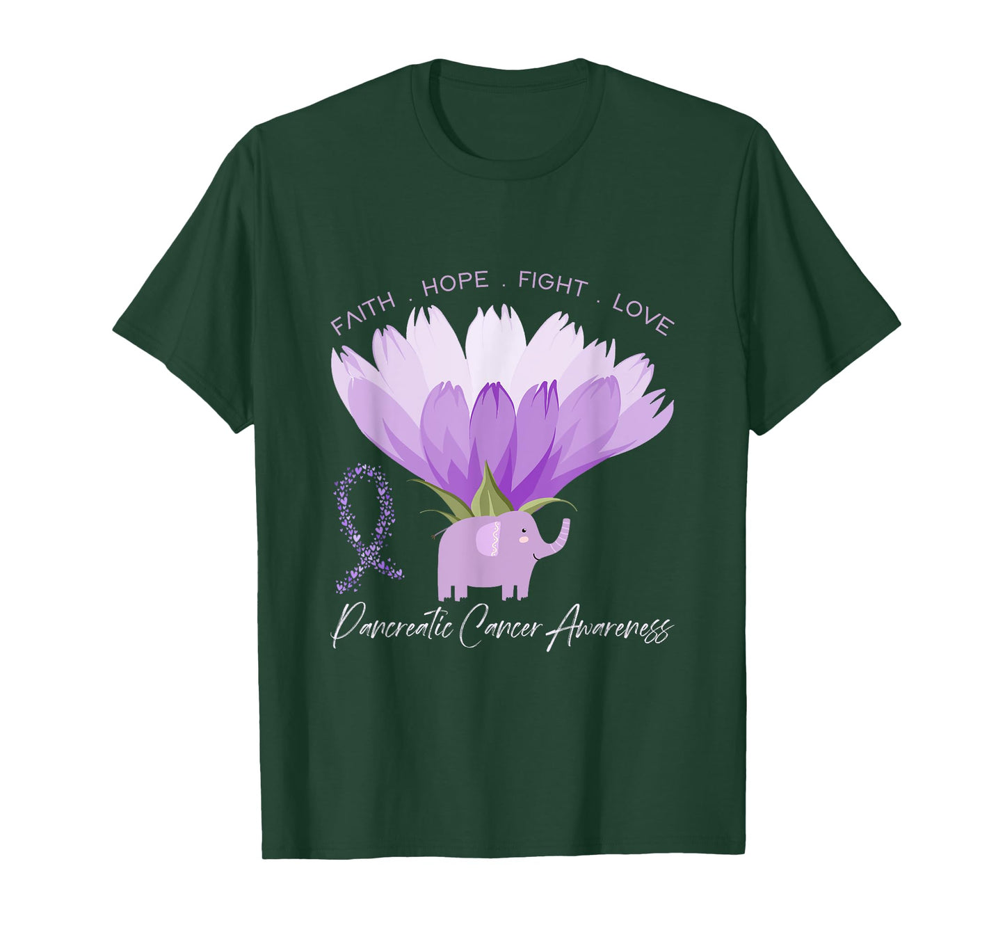 Purple Ribbon Gift Pancreatic Cancer Awareness T-Shirt