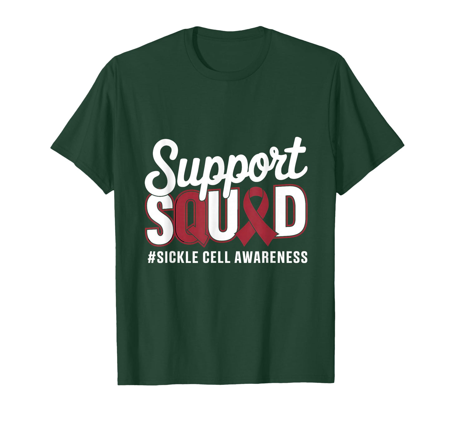 Support Squad Burgundy Ribbon Sickle Cell Awareness T-Shirt