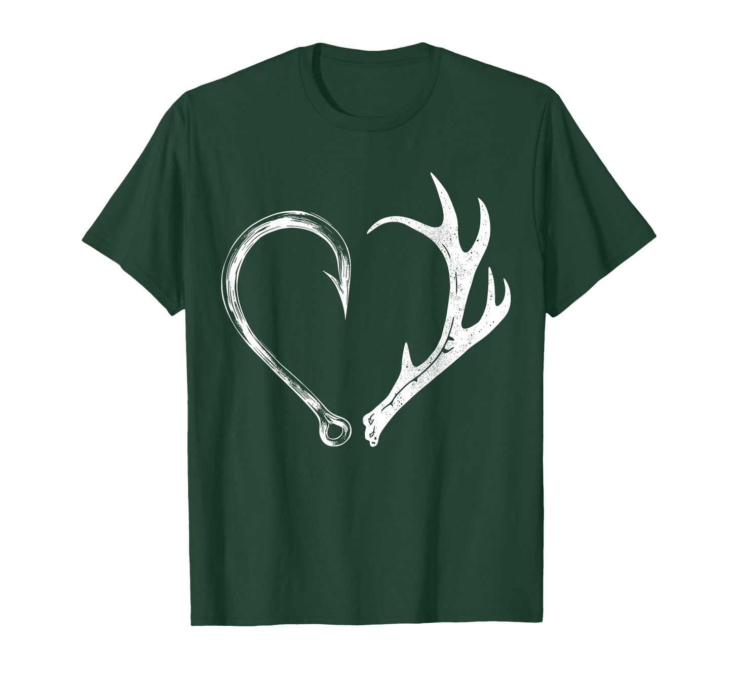 Fishing Hunting Heart Design for Outdoor Lovers T-Shirt