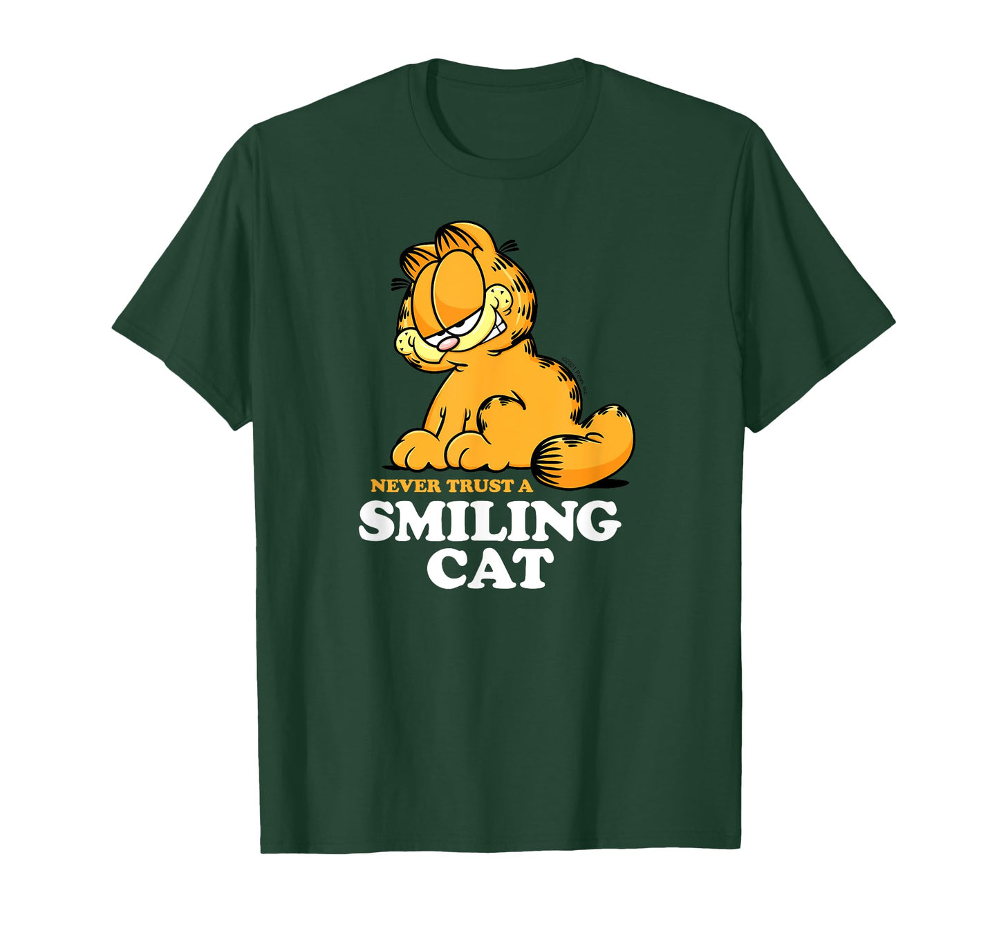 Garfield - Never Trust A Smiling Cat Sarcastic Graphic T-Shirt