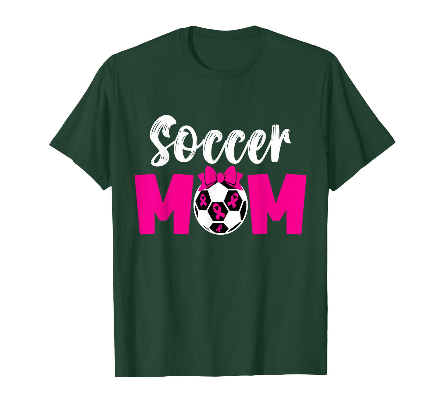 Soccer Mom Breast Cancer Awareness Soccer Pink Ribbon Women T-Shirt