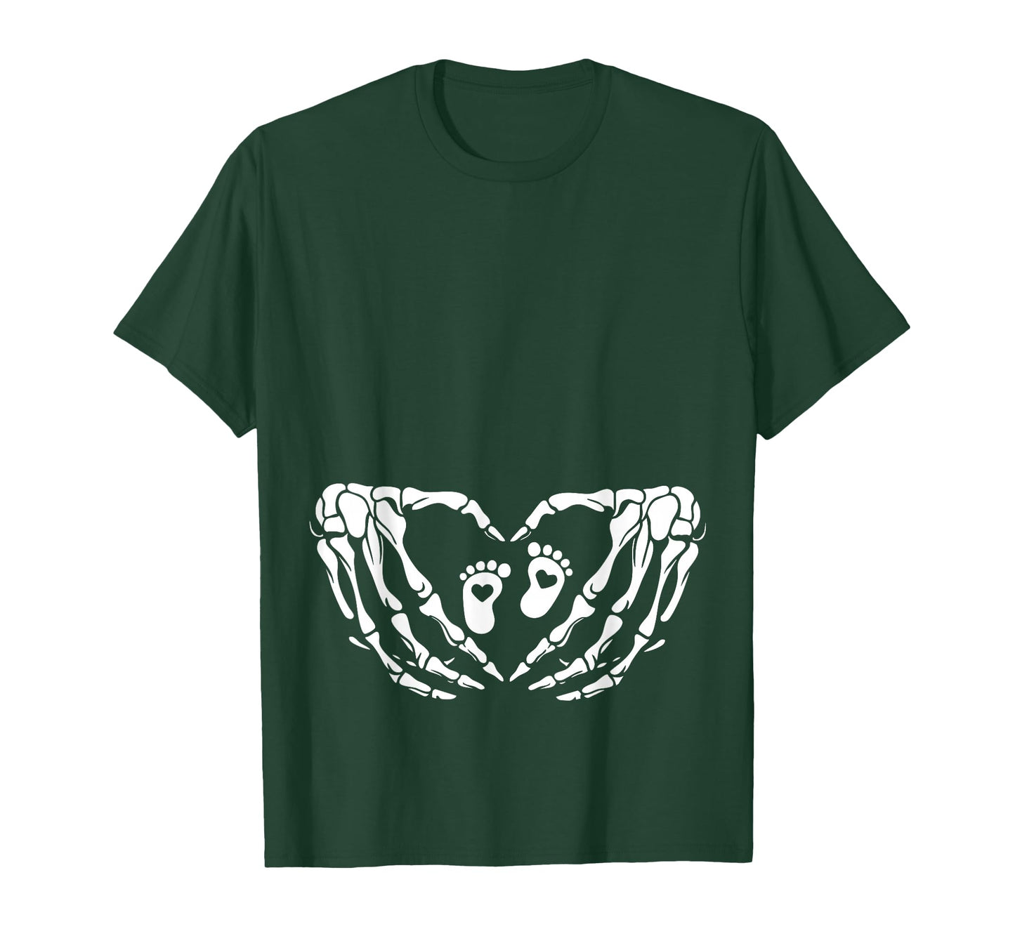Halloween Skeleton Baby Rib Cage Pregnant Pumpkin New Mom T-Shirt