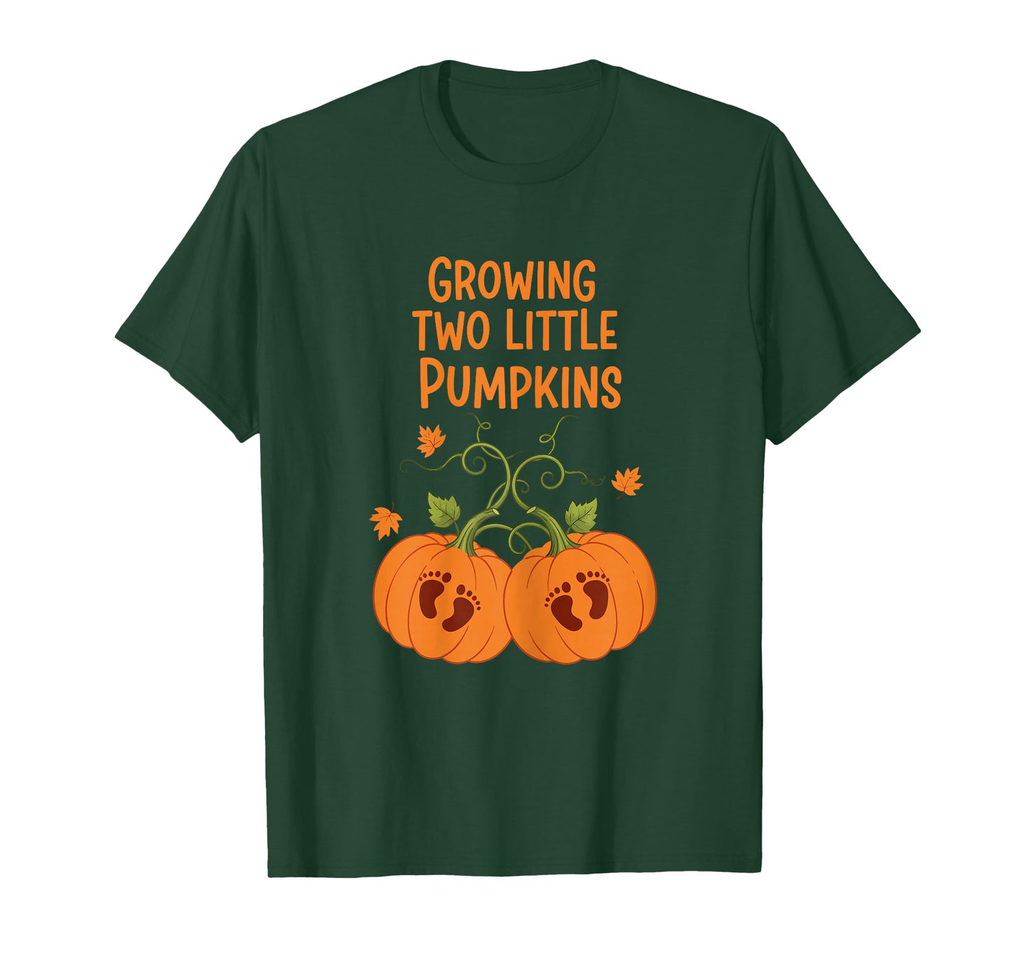 Growing Two Little Pumpkins Twin Fall Pregnancy T-Shirt