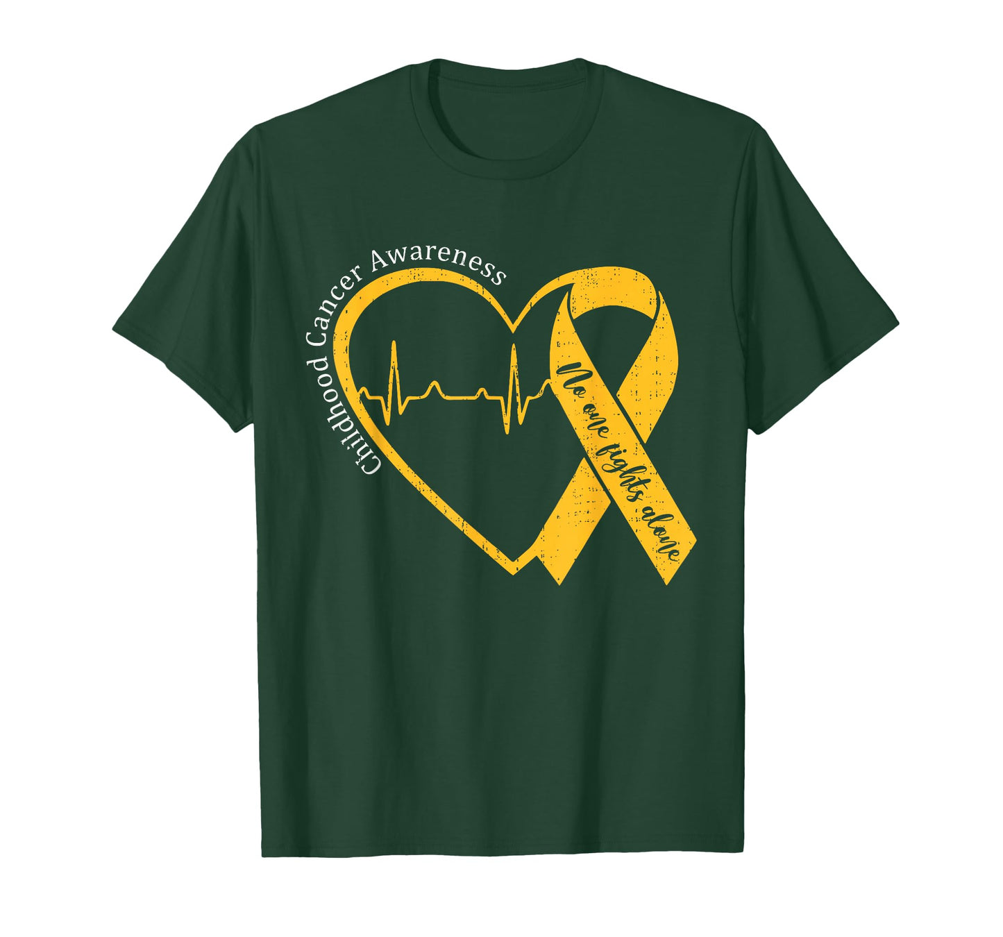 Childhood Cancer Awareness Gold Heart Ribbon Men Women Kids T-Shirt