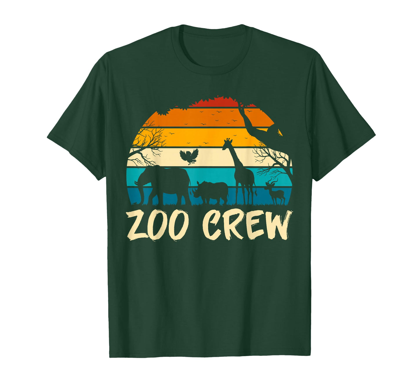 Retro Zoo Crew Jungle Animals Safari Lover Zoologist Kids T-Shirt