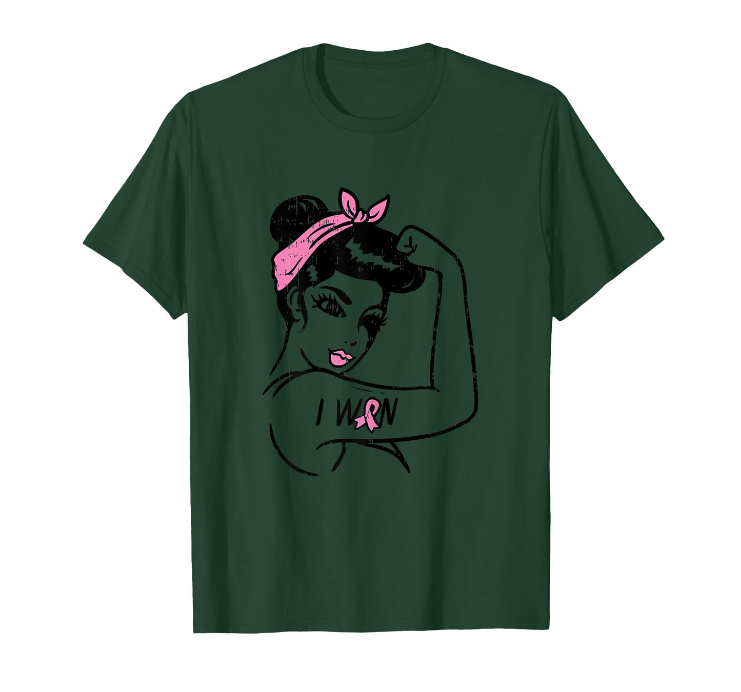 Rosie Riveter I Won Awareness Breast Cancer Survivor Women T-Shirt