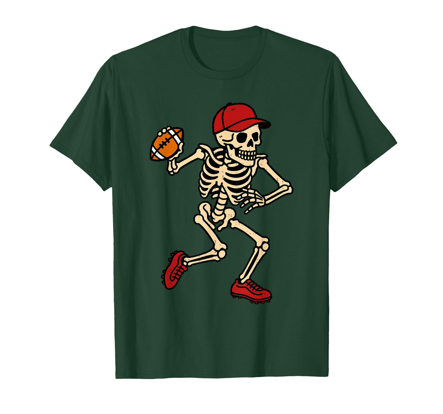 Skeleton Football Halloween Costume Spooky Sport Player T-Shirt