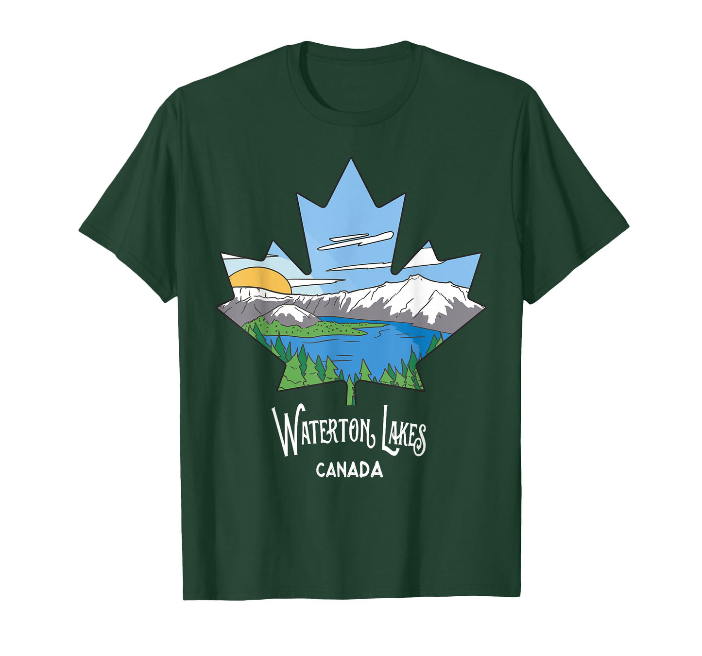 Waterton Lakes National Park Alberta Canada Landscape Art T-Shirt