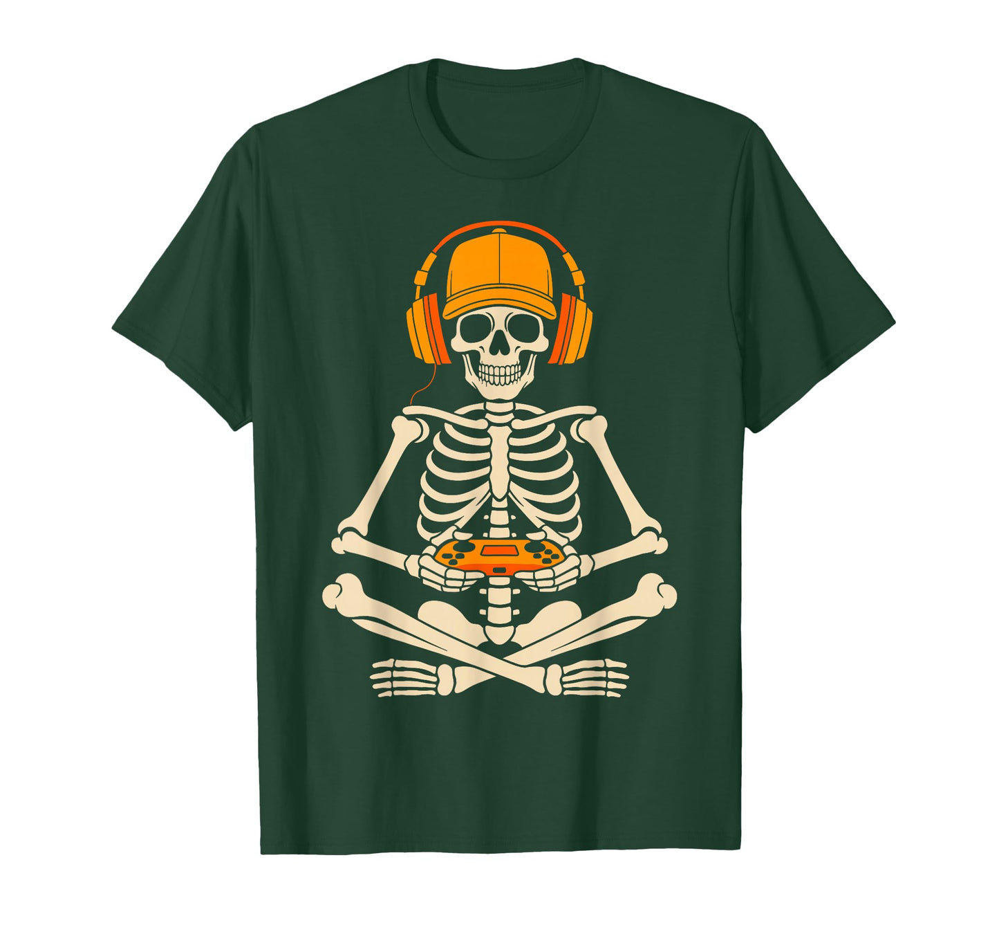 Skeleton Gamer Halloween Video Gaming Boys Girls Men Women T-Shirt
