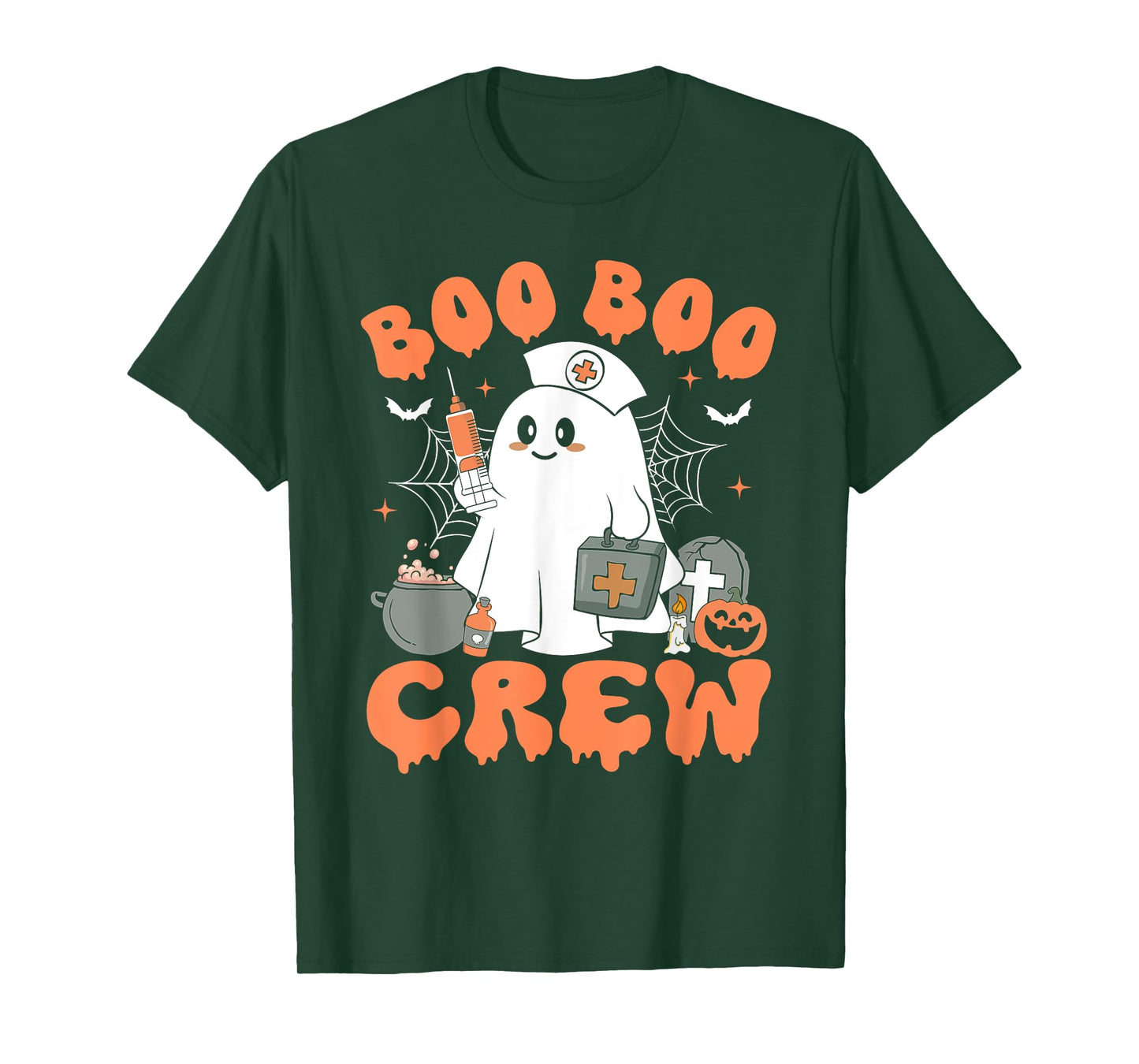 Boo Boo Crew Nurse Shirt Women Cute Ghost Halloween Nursing T-Shirt