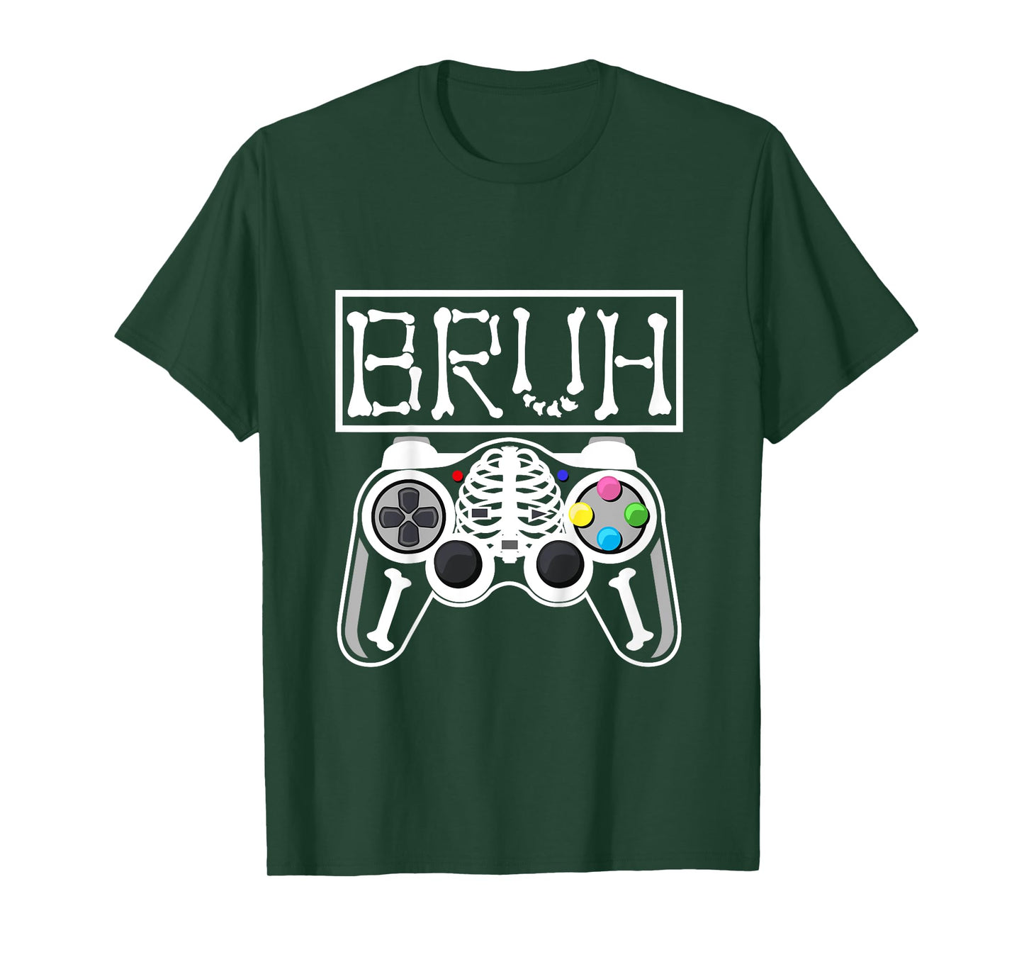 Kids Halloween Skeleton Gamer Bruh Funny Video Gaming Boys Kids T-Shirt