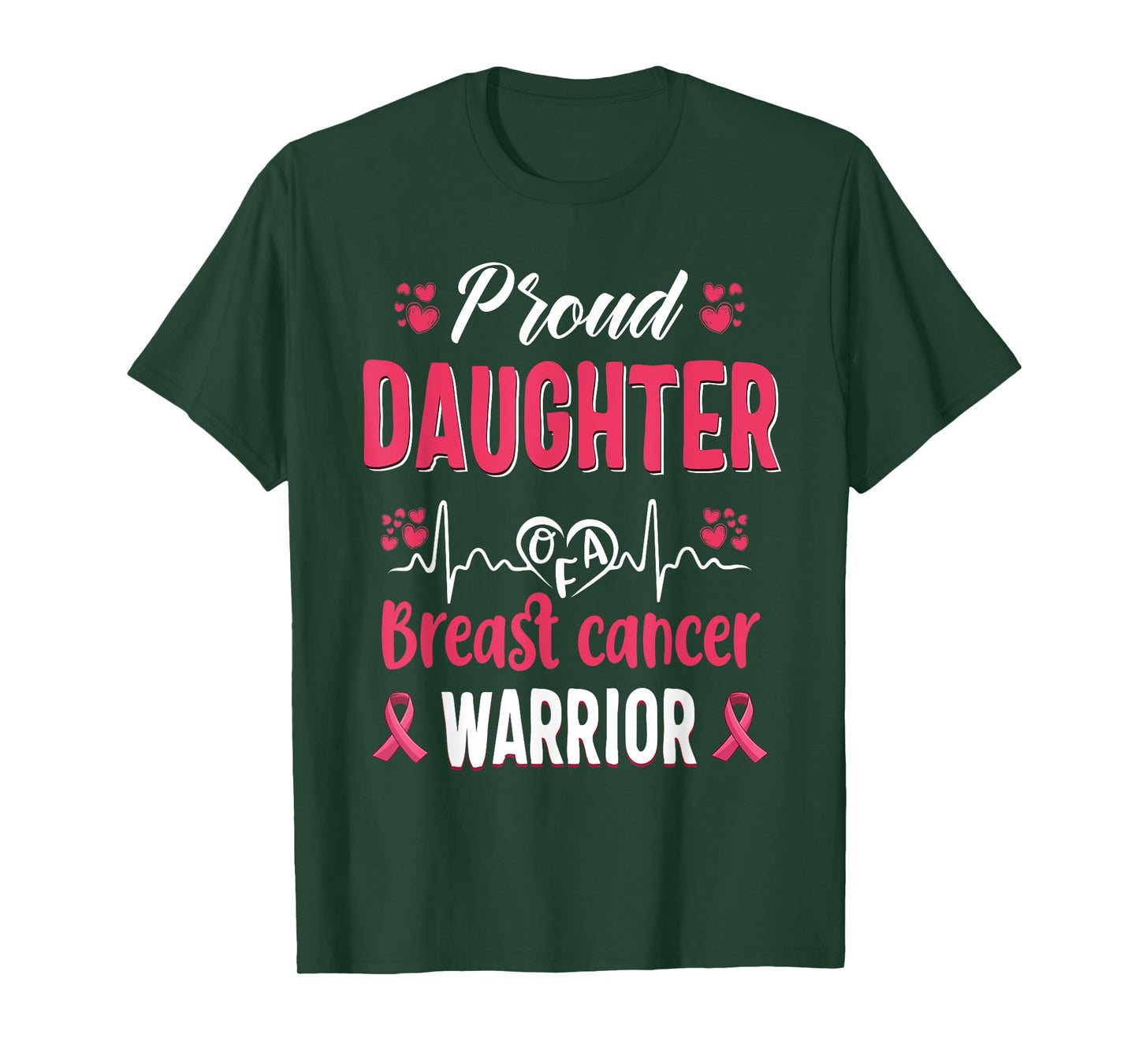 proud Daughter breast cancer warrior awareness pink ribbon T-Shirt