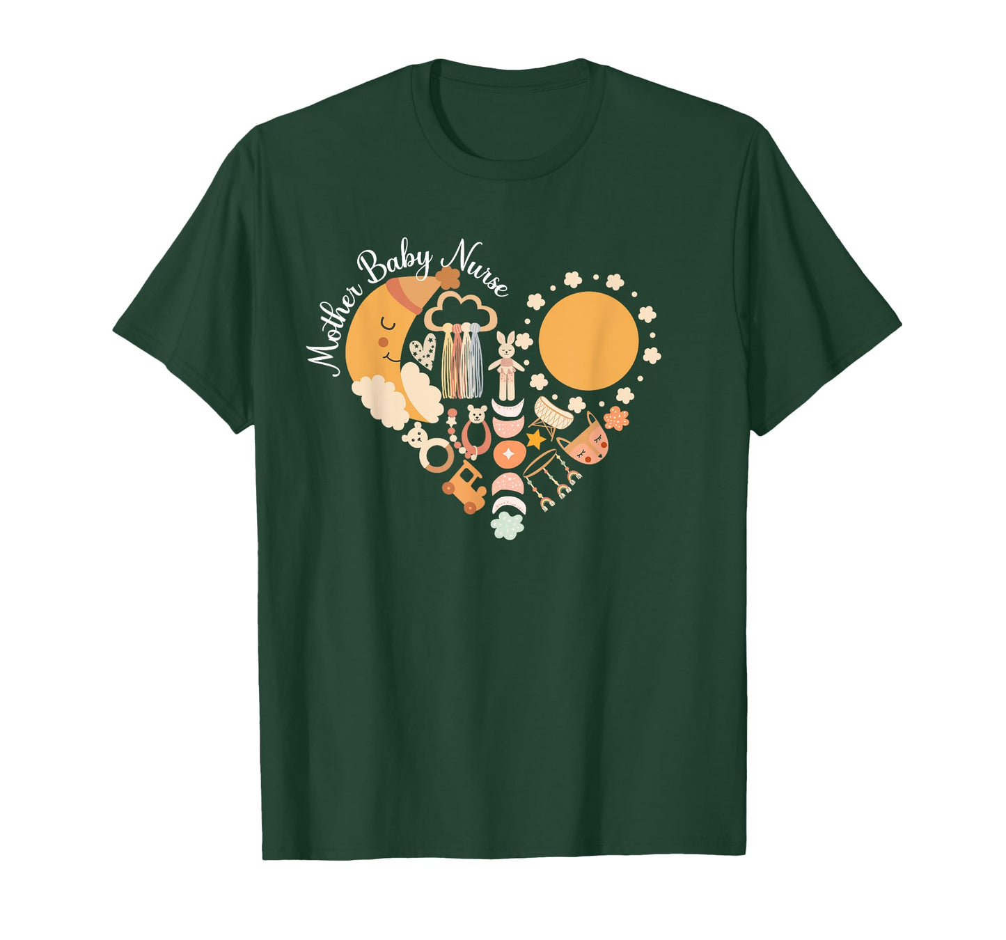 Mother Baby Nurse Heart Postpartum Nurse Mom Baby Nurse T-Shirt