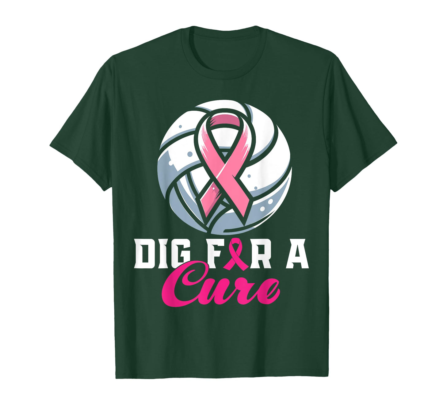 Dig For A Cure Breast Cancer Awareness Volleyball Pink T-Shirt
