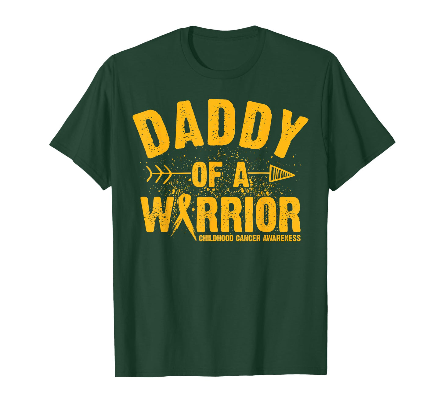 Daddy of A Warrior Childhood Cancer Awareness Ribbon Vintage T-Shirt
