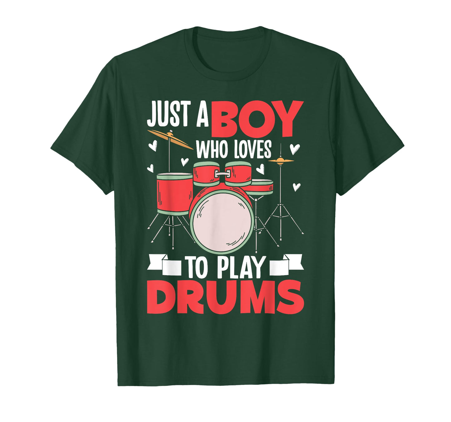 Just A Boy Who Loves To Play Drums Drummer Boys Kids T-Shirt