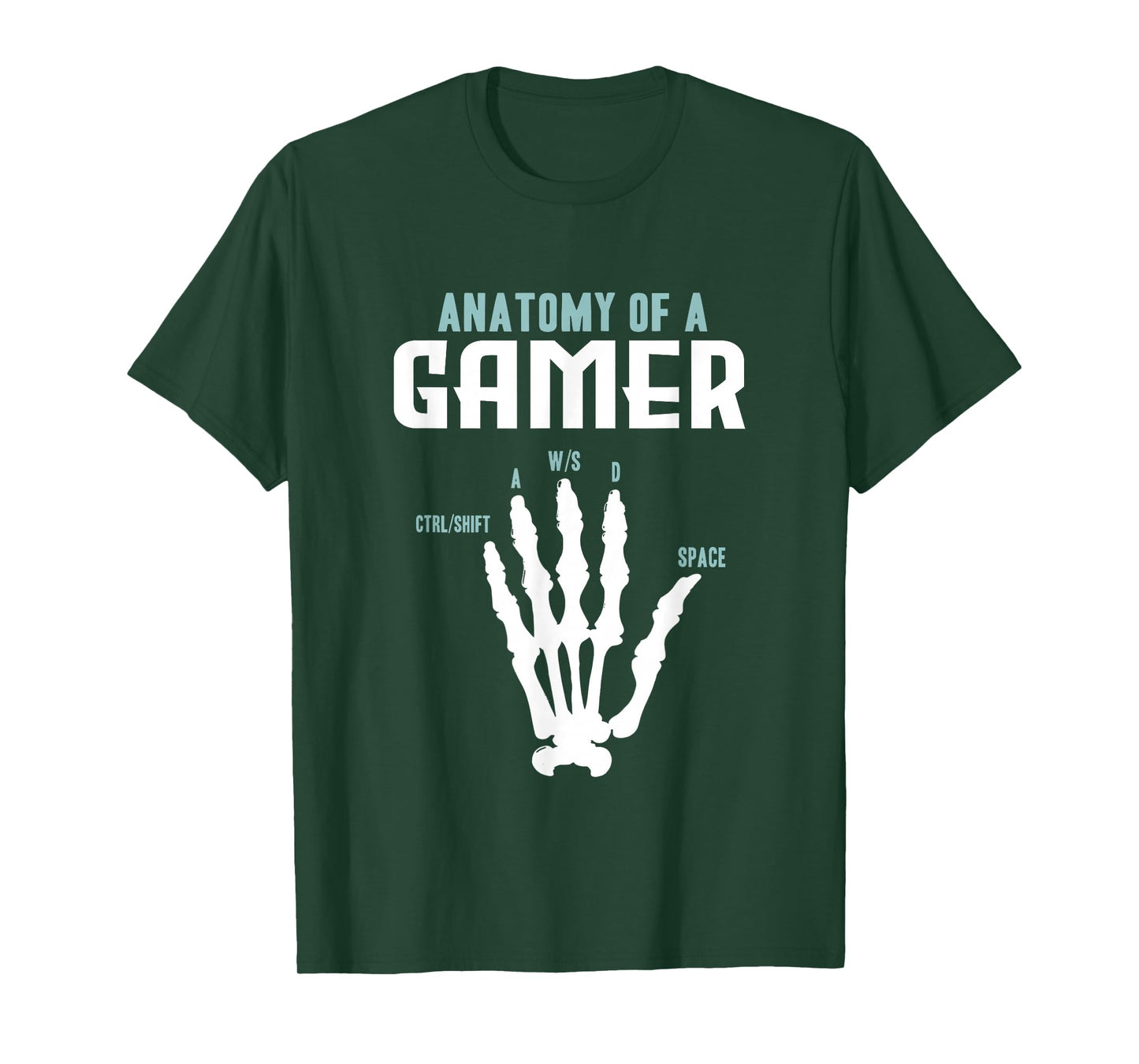 Anatomy of A Gamer Skeleton Hand Design T-Shirt