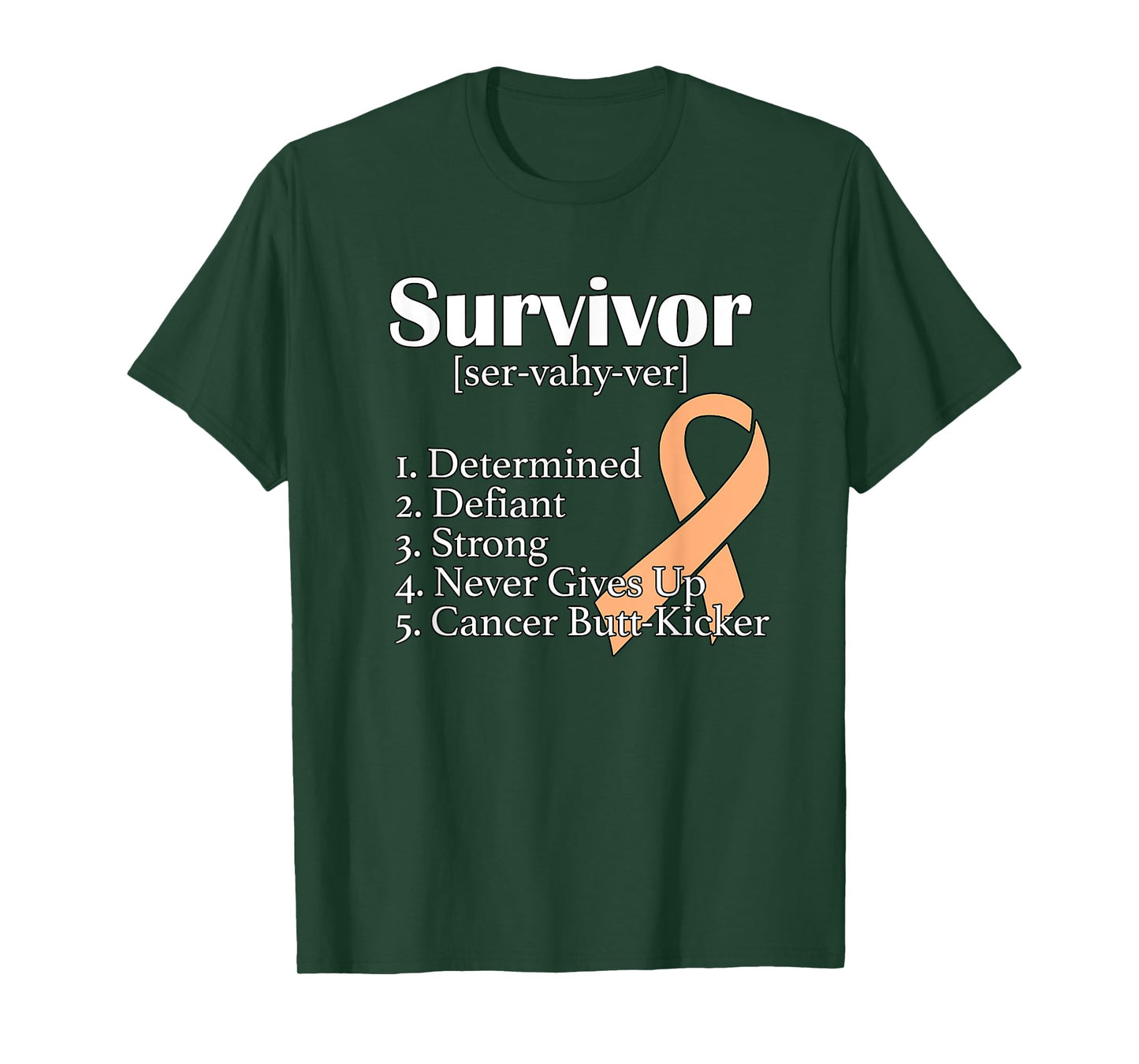 Uterine Cancer Survivor Gift Definition Peach Ribbon Novelty T-Shirt
