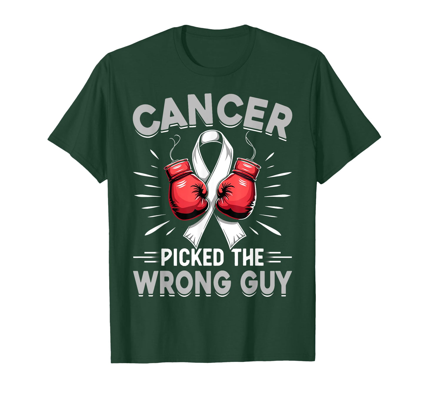 Lung Cancer Picked The Wrong Guy Awareness Support Fighter T-Shirt