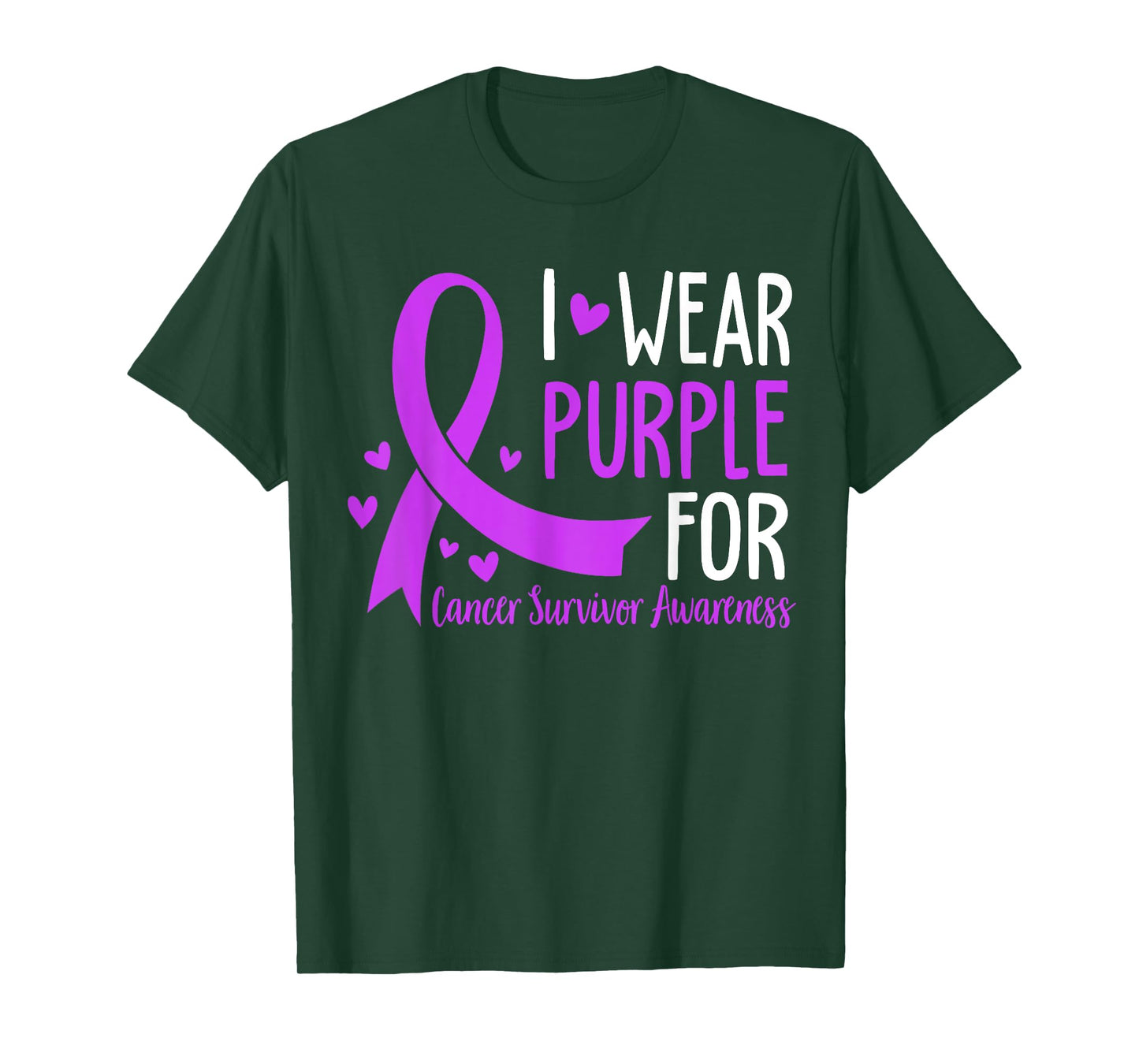 I Wear Purple For Cancer Survivor Awareness T-Shirt
