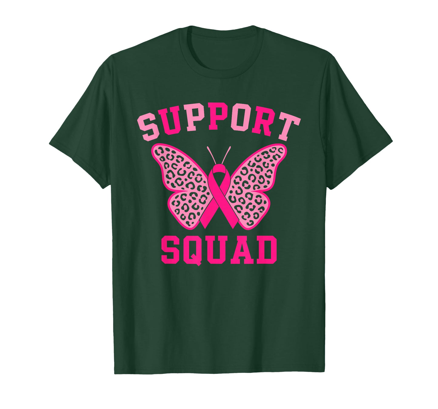 Breast Cancer Awareness Butterfly Support Squad Pink Ribbon T-Shirt
